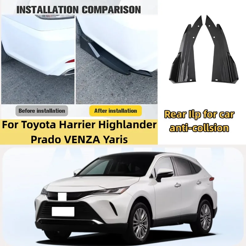 Car Rear Bumper Spoiler Lip Diffuser Side Skirt Splitter Wrap Angle Anti-Crash For Toyota Harrier Highlander Prado VENZA Yaris