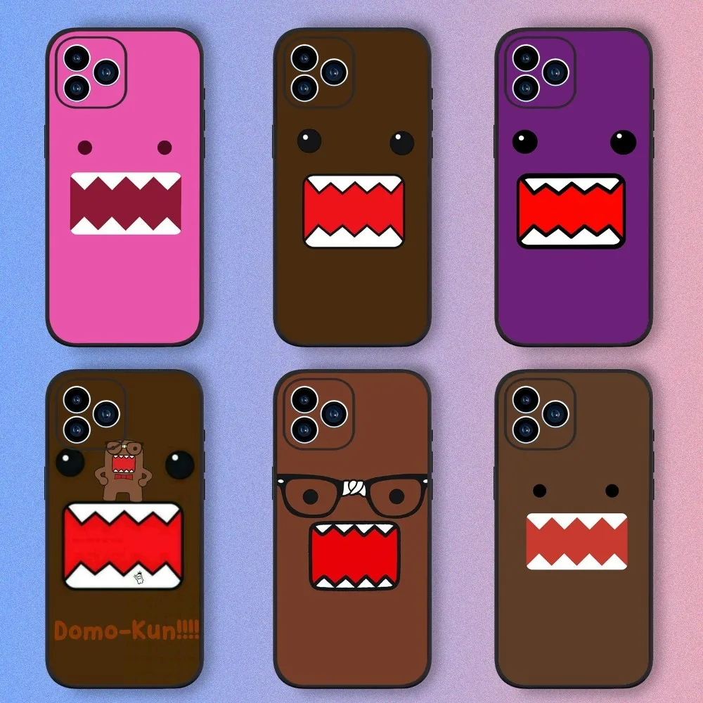 Чехол для телефона Kawaii Domo Kun iPhone 15,14,13,12,11,XS,XR,X,8,7,Pro,Max,Plus, мини силиконовый черный чехол