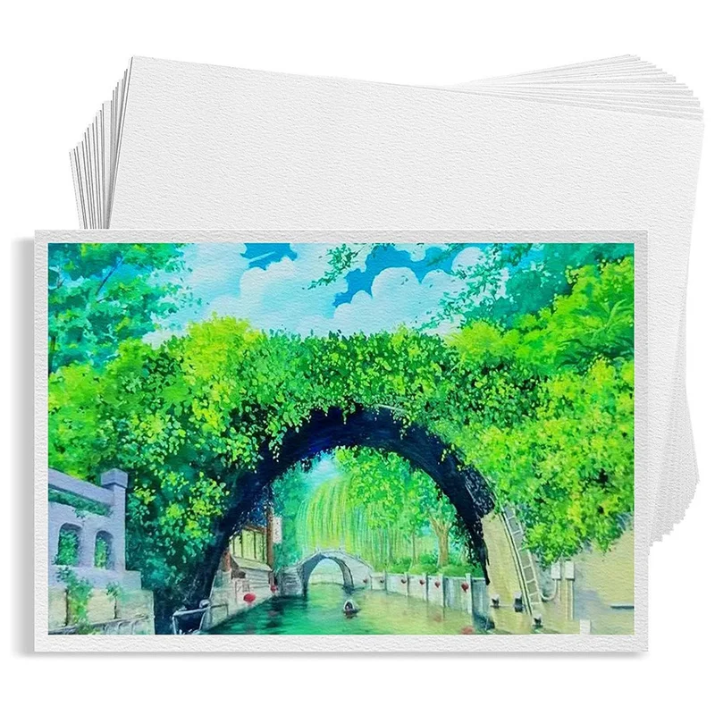 

XB-60 Sheets Sketch Paper Acid-Free Bulk White Paper Cold Press 50% Cotton 140Lb /300Gsm (7.68 X 5.31 Inch)