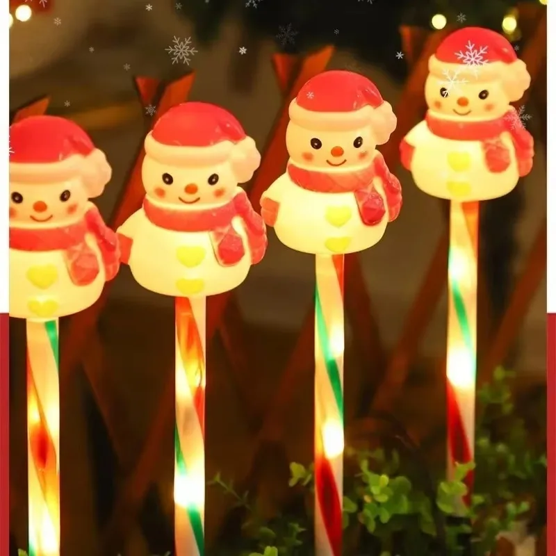 Solar Santa Snowman LED Lawn Lamp Outdoor Waterproof Christmas Light for Backyard Garden Rural Home Xmas Scene Decoration