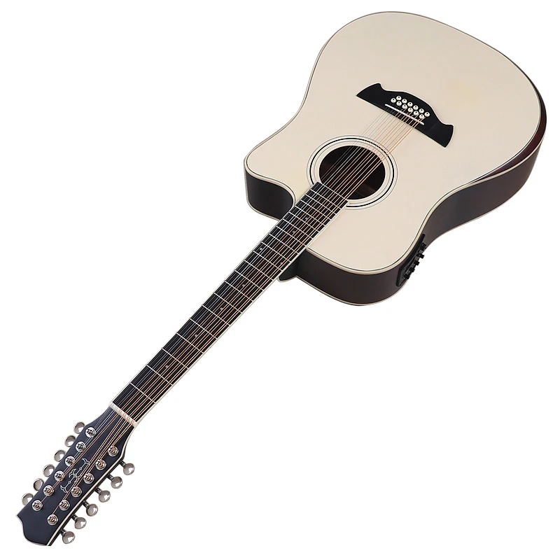 12 Strings Electric Acoustic Guitar 41 Inch Cutaway Folk Guitar With Radion Corner High Grade