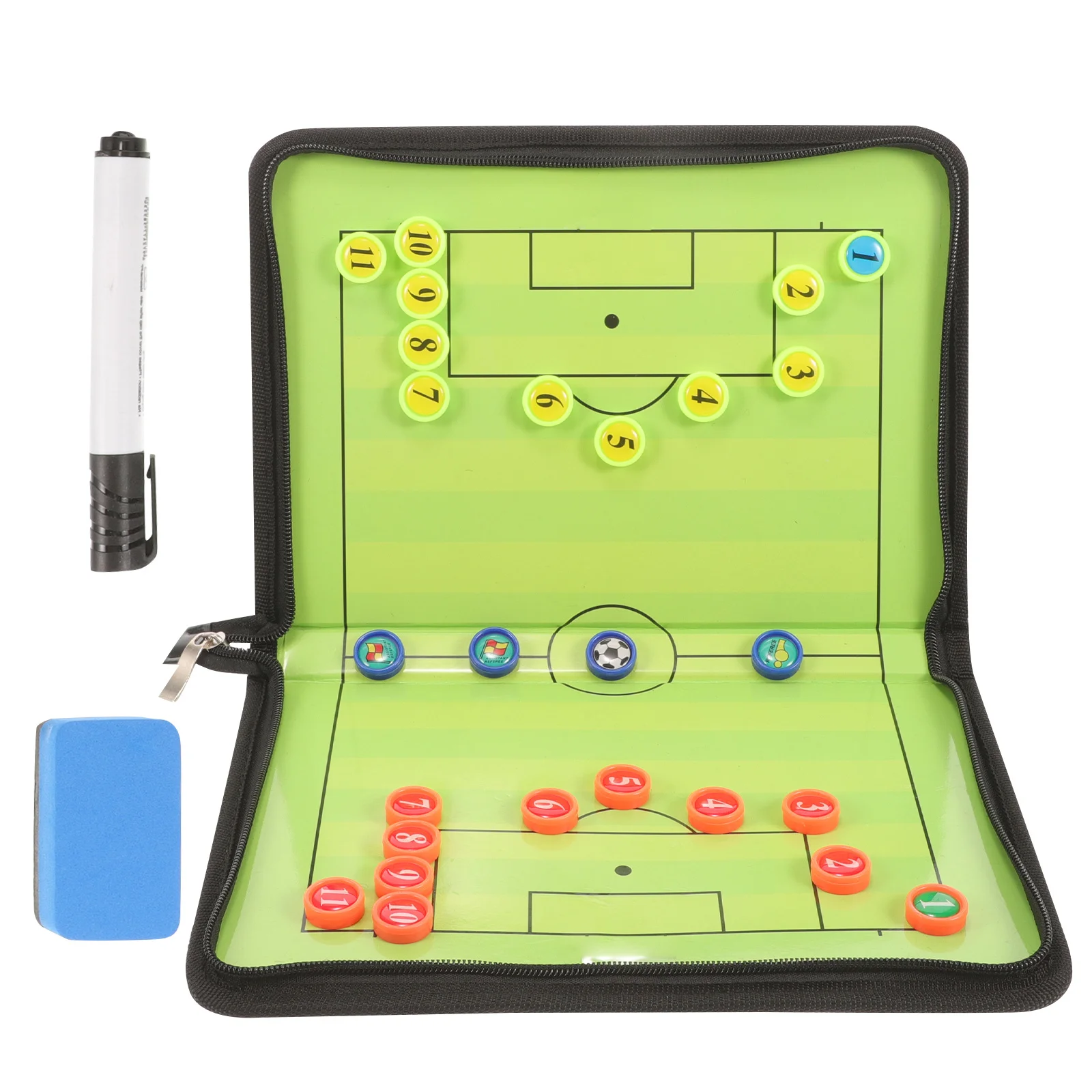 

Soccer Tactical Magnetic Clipboard Foldable Portable PVC Durable Coaching Strategy Board Football Clipboard Football Board