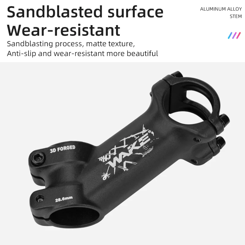Wake Mountain Bike MTB Handlebar Stem 35 Degree 31.8mm Aluminum Alloy Lightweight for Road Bicycle Accessories BMX Cycling