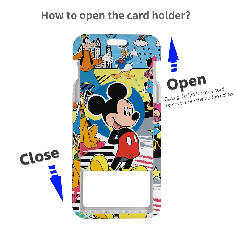 Potdemiel Disney Cartoon Credential Holder Keychains Neck Lanyard For Pass Card Anime Credit Card Keychain Straps Wholesale