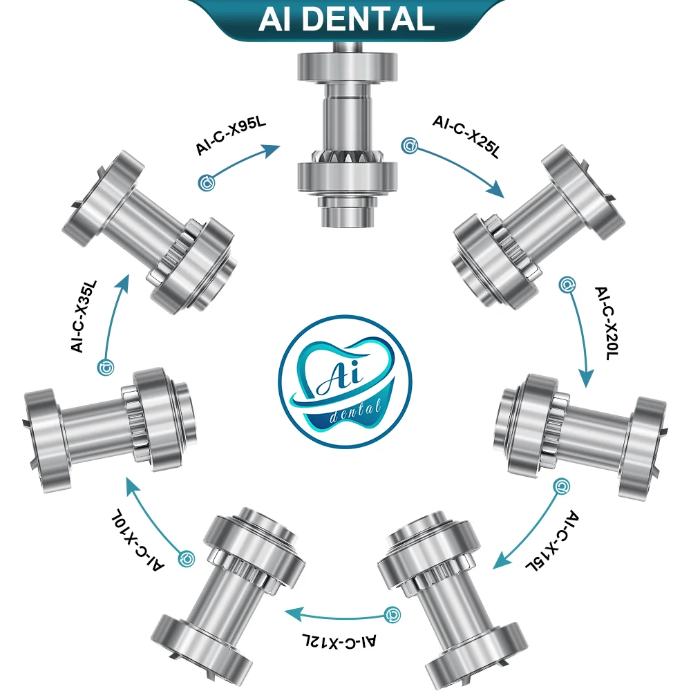 AI Dental X Series Handpiece Cartridge Low Speed Contra Angle Spare Parts Rotor Ceramic/Ball Bearing Tips Accessories