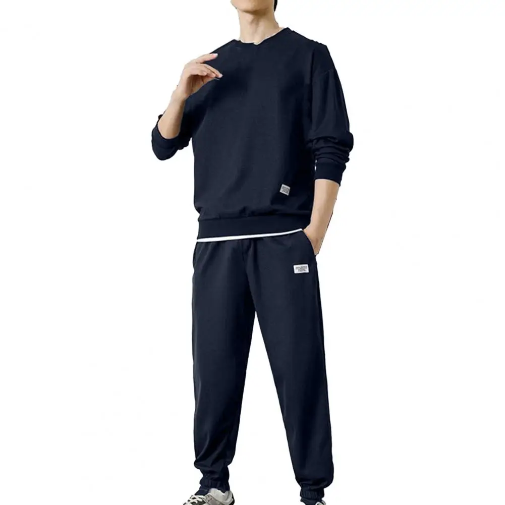 Summer Men\'s Waffle Sets Casual Shirt And Pants Set Male Sports Suit Solid Color Tracksuit Loose Suits