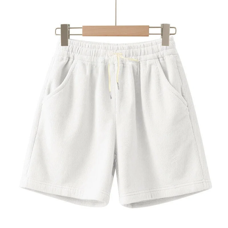 

Men's Five-Quarter Casual Corduroy Shorts Summer Beach Sports Loose Fit Elastic Waist Beachwear Comfortable Breathable Short ...