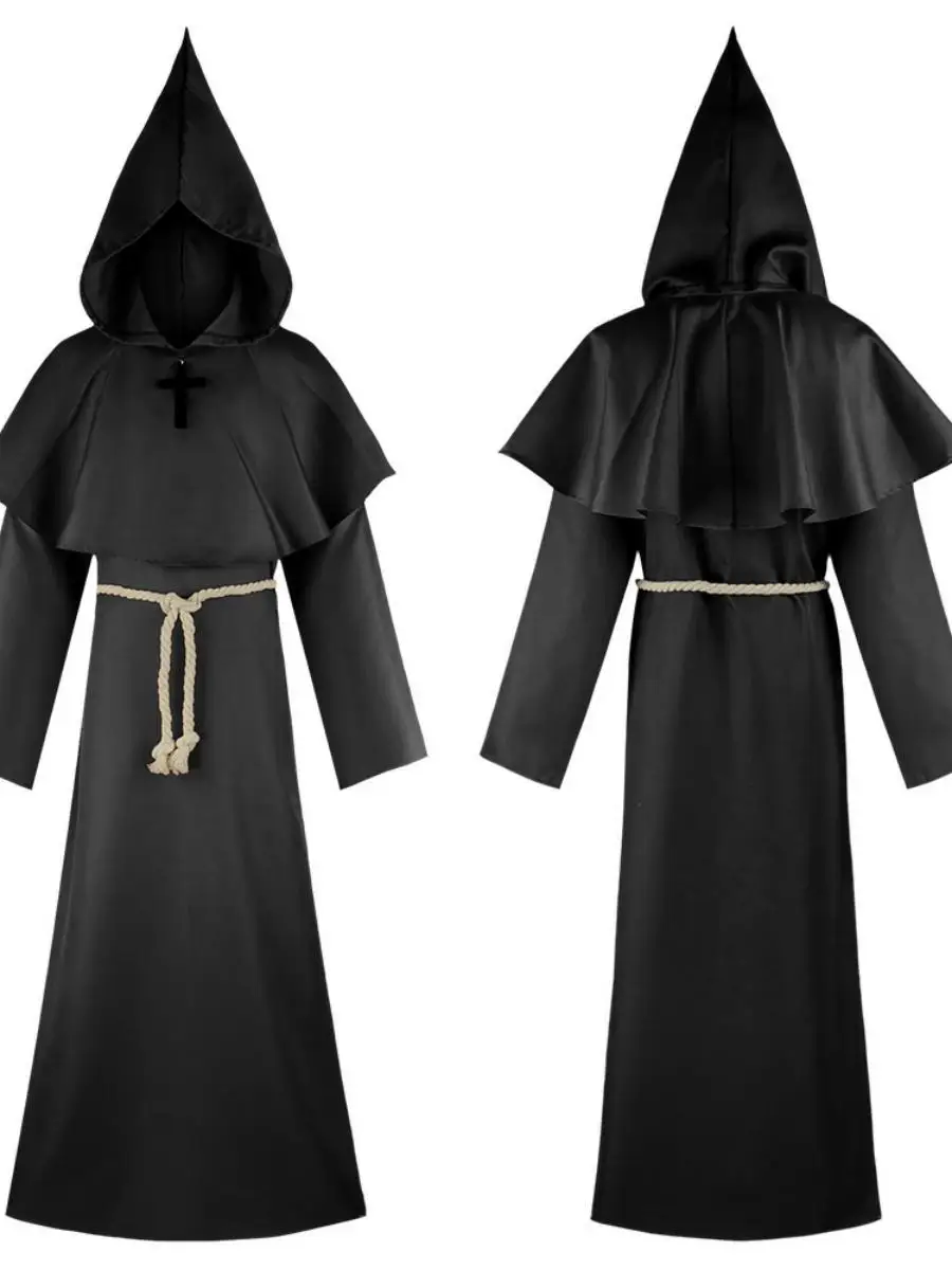 Nuovo loween Dio della Morte Gioca Costume Cinque Fantasmi Vestito Monaco Medievale Veste Monaco Suora Strega Sacerdote Vestiti Cosplay Faion delle Donne