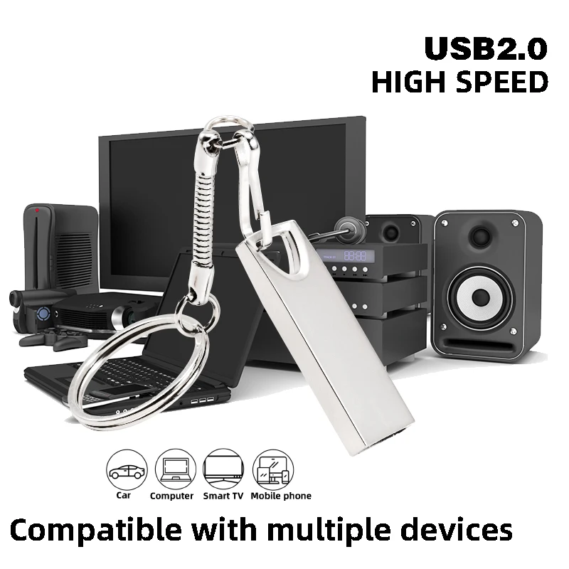 محرك أقراص USB جديد 64 جيجابايت 32 جيجابايت 16 جيجابايت 8 جيجابايت 4 جيجابايت محرك أقراص فلاش USB جديد مقاوم للماء فضي قرص u memoria cel usb عصا هدية