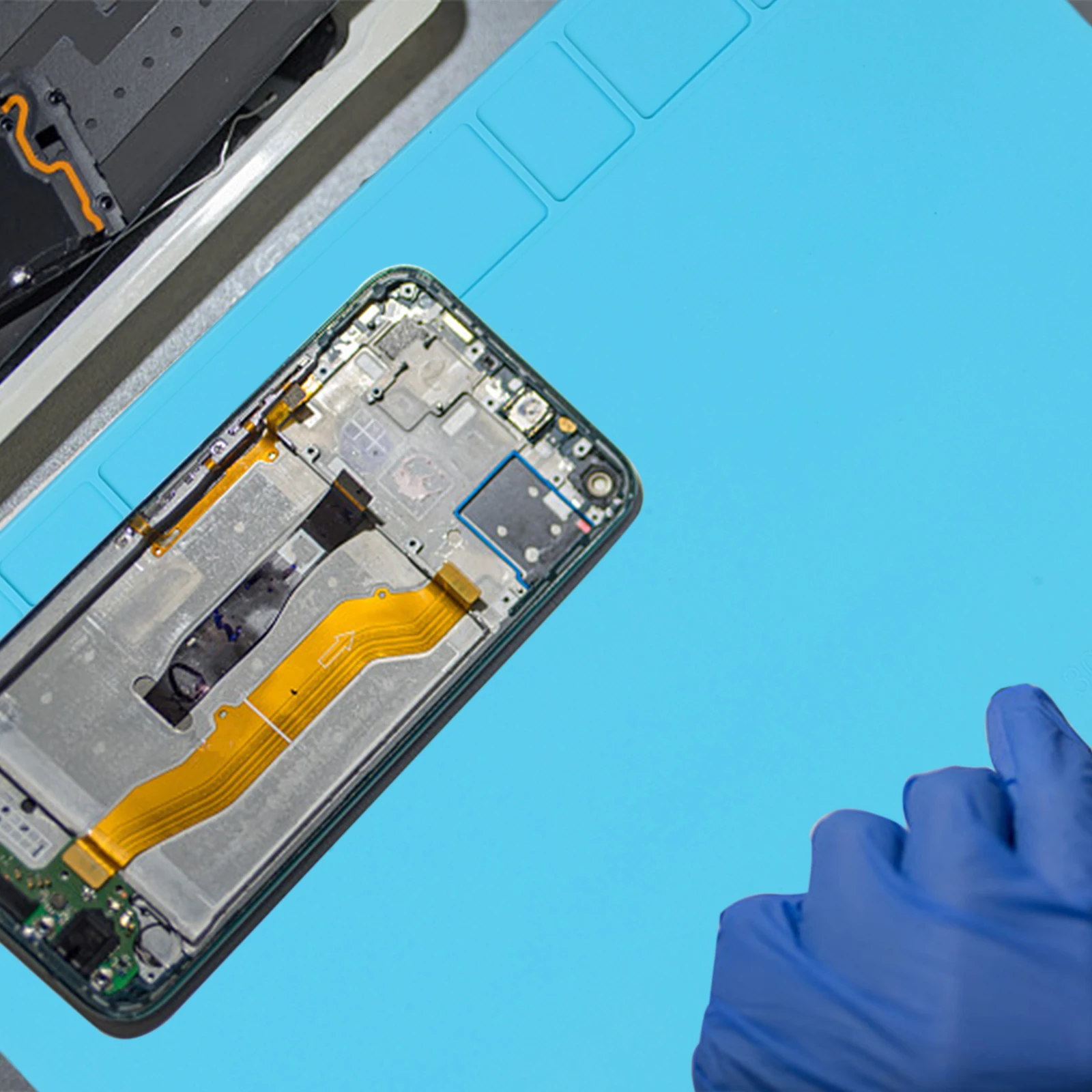Pad Heat Insulation Mat Phone Repair Replacement Sections Design Silicone 30cm*20cm Station Accessory Waterproof Blue