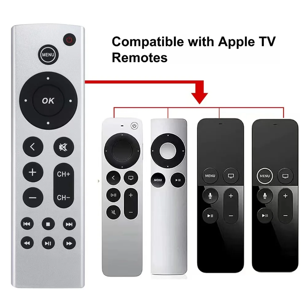 NO Pilot głosowy pasujący do Apple TV 4K/ Gen 1 2 3 4/ HD A2843 A2737 A2169 A1842 A1625 A1427 A1469 A1378 A1218 bez głosu