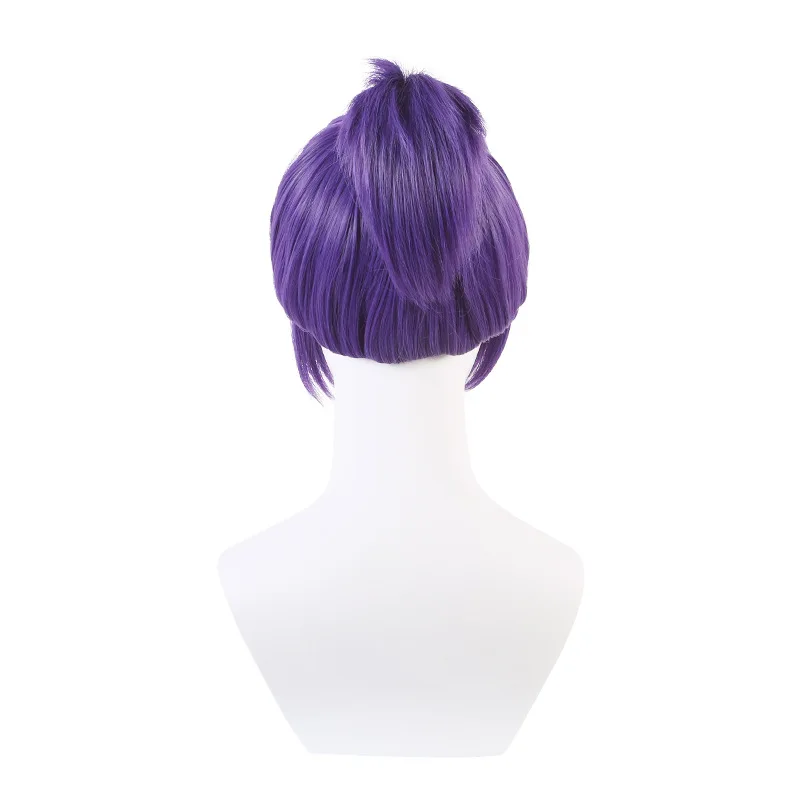 Peluca de Cosplay Ogami Reika, peinado atado de una pieza púrpura, accesorio para el cabello de Cosplay de Anime de prisión azul