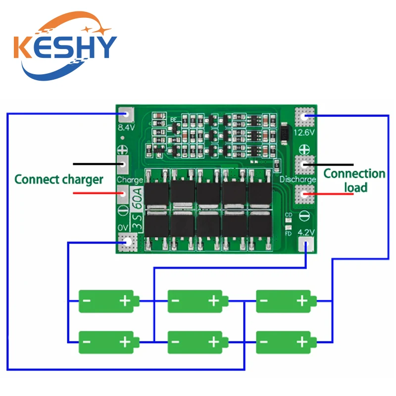 3S 4S 40A 60A Li-ion Lithium Battery Charger Protection Board 18650 BMS For Drill Motor 11.1V 12.6V/14.8V 16.8V Enhance/Balance