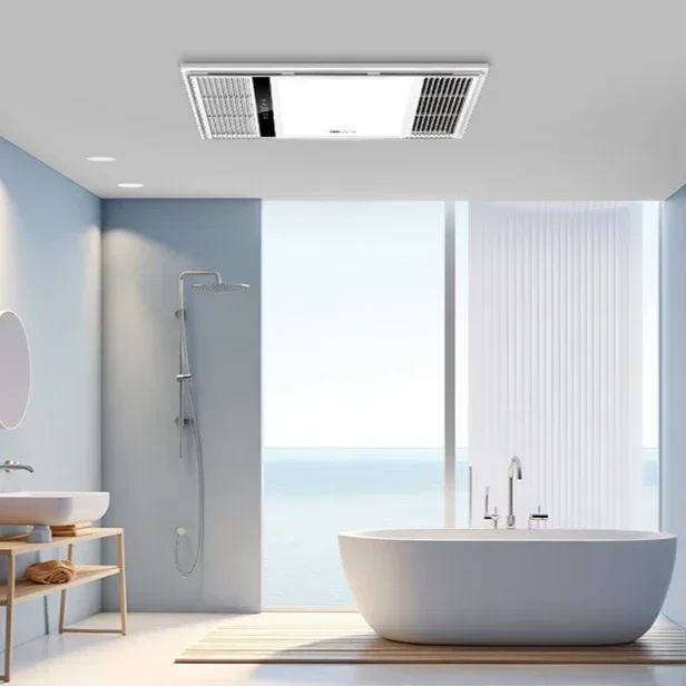 ใหม่แสงห้องน้ําเครื่องทําความร้อนเครื่องทําความร้อนอากาศพลังงานสูงเครื่องทําความร้อนแบบบูรณาการเพดานไอเสียพัดลมแสงแบบบูรณาการ