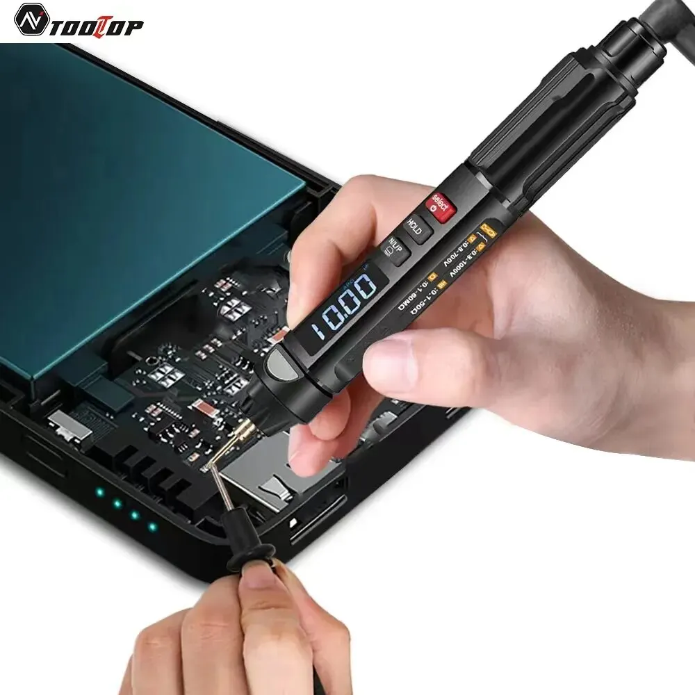 Tooltop Pen Type True Rms Digitale Multimeter 6000 Telt Met Spanningstest Pen Fasesequenties Functies Auto Test Multimeter