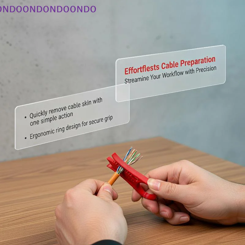 1pc Red Portable Wire Stripper Non Slip Grip Precise Stripping for Network Cable DIY Electric Repair Work