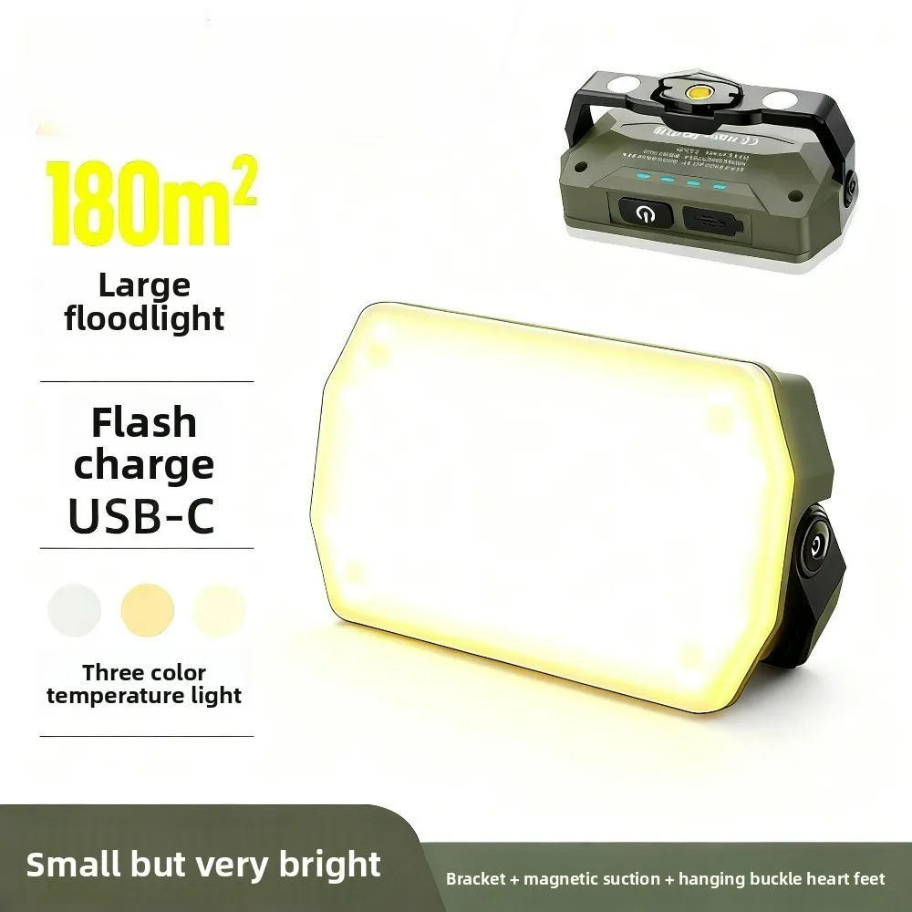 Super Bright Magnetic Camping Lantern Rechargeable Flood Work Light with Ultra-Long Battery Life Outdoor Emergency&Repair Use