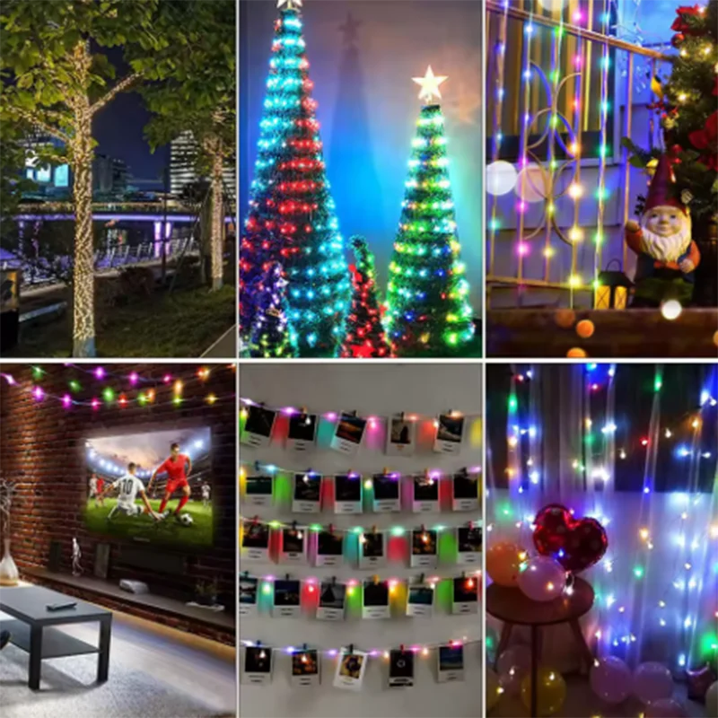 سلسلة led USB LED سلسلة أسلاك نحاسية أضواء USB حلم اللون الجنية أضواء بلوتوث الملونة المنزل شجرة عيد الميلاد ديكور الزفاف