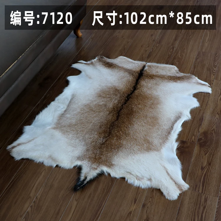 

Unique Natural color Goat leather Rug Wool Chair Cushion Carpet for living room cat mattress real fur rare white leather