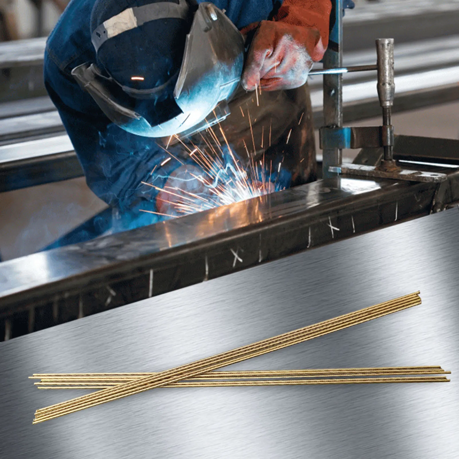 Brass Welding Rods H21 10pcs 1.6 x 250mm for Soldering Brazing and Filler Applications in Copper Iron Steel Joint Fabrication