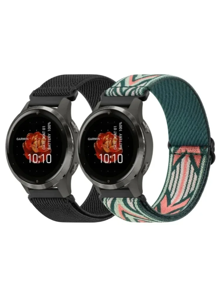 18 mm elastisches Nylonband für Garmin Venu 3S 2s/Vivoactive 4S/Vivomove 3S/Forerunner 265s 255s Armband Sportarmband