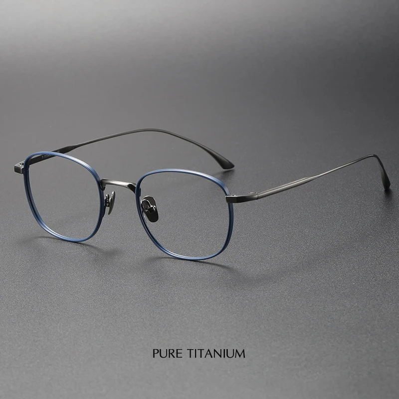 Drop shipping Japan Luxury Brand Men Pure Titanium Square Frame Glasses Women Vintage DAILYNEWS Optical Myopia Lenses Eyeglasses