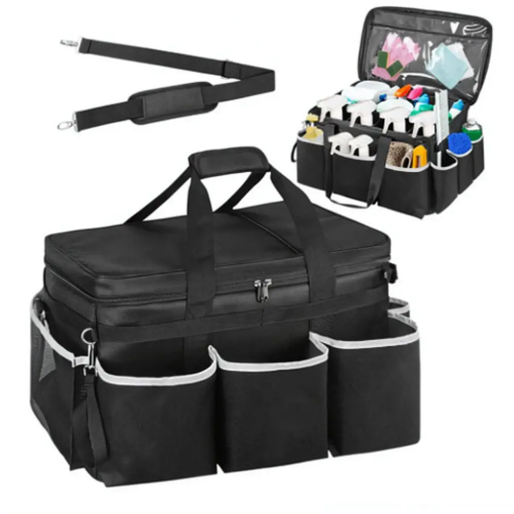 Multifunctional Car Cleaning Organizer Bag Durable Oxford Fabric Tool Storage Pouch For Automotive Detailing Home Kitchen