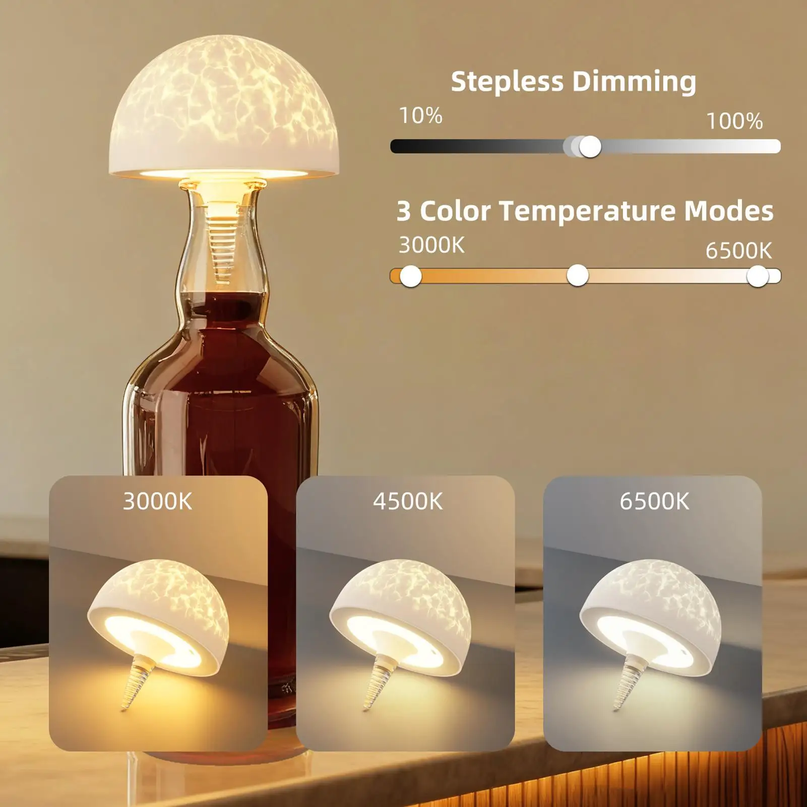 Lámpara de botella, luz nocturna de brillo ajustable con temporizador, lámpara Led de botella para fiesta, hogar, sala de estar, Bar, restaurante, dormitorio
