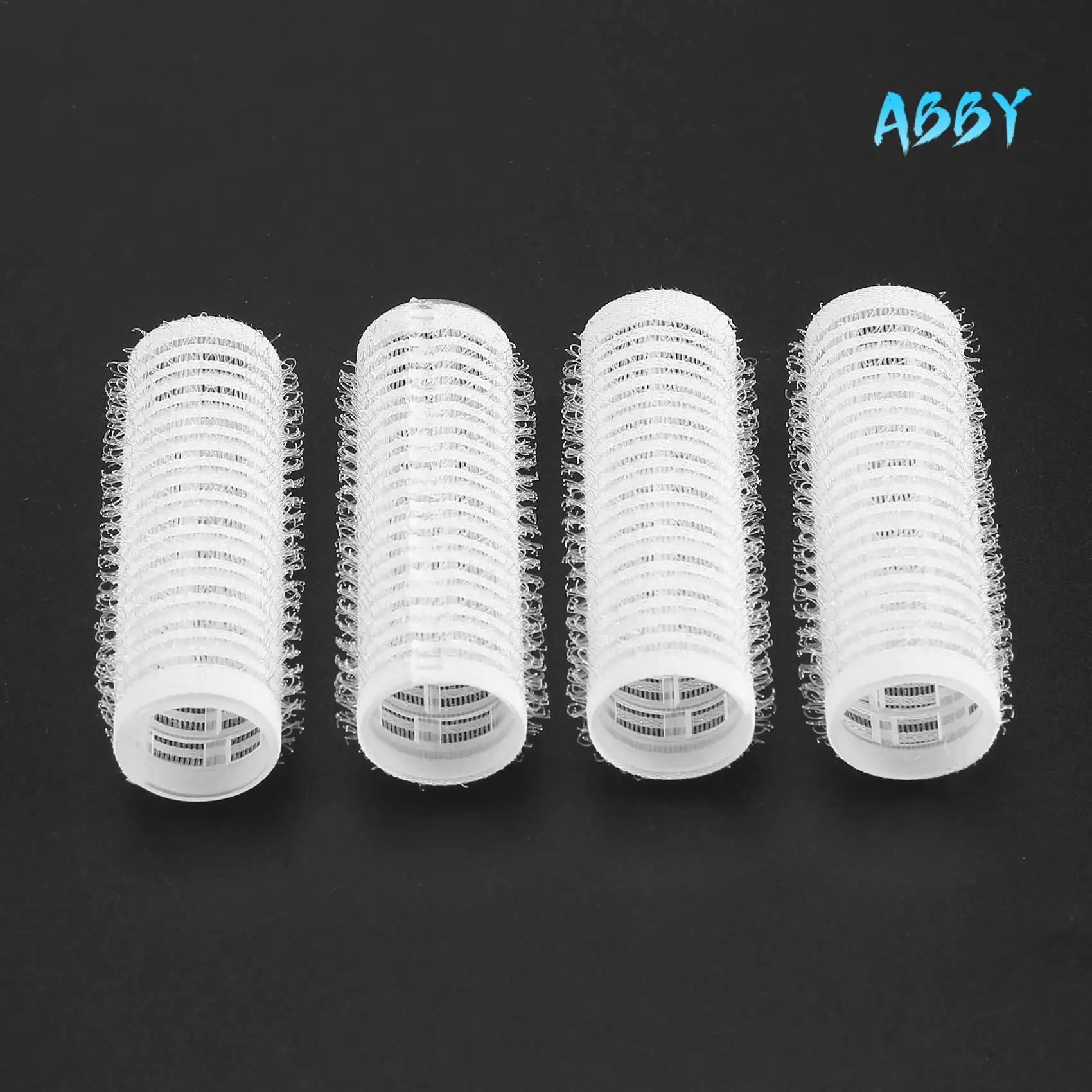 

ABBY-24Pcs/Set Salon Nylon Hook & Loop Hair Rollers Set Hair Root Perm Rods Bars Curlers With Clips & Rubber Bands
