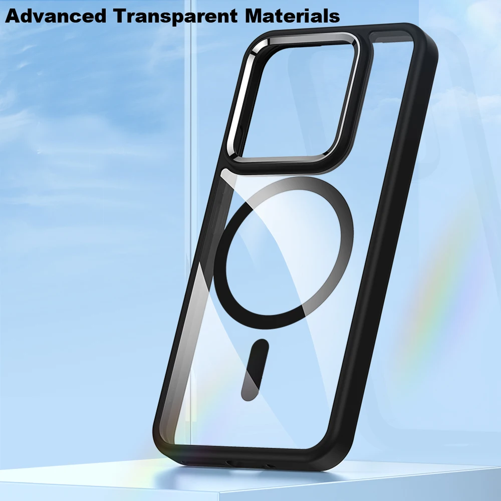 For Xiaomi 15 / 15 Pro HD Transparent Shockproof Magnetic Charging Case TPU PC Cover For Xiaomi Mi 15