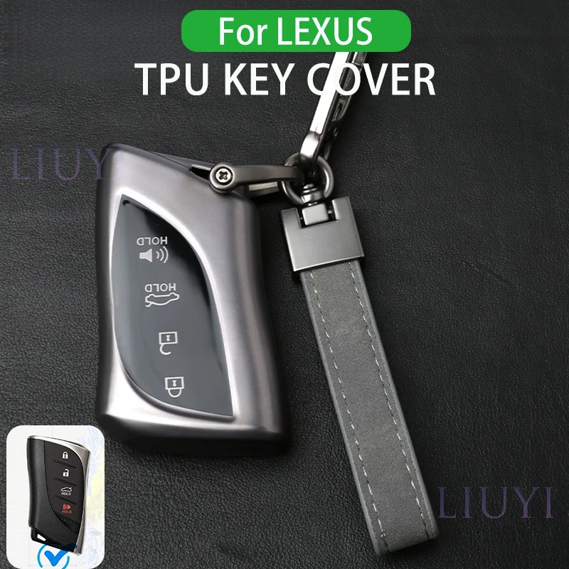 

For Lexus Key Case ES350 GS300 GS350 GS430 GS450h IS250 350 LS460 Soft TPU Key Case Metallic Gray Car Interior Accessories