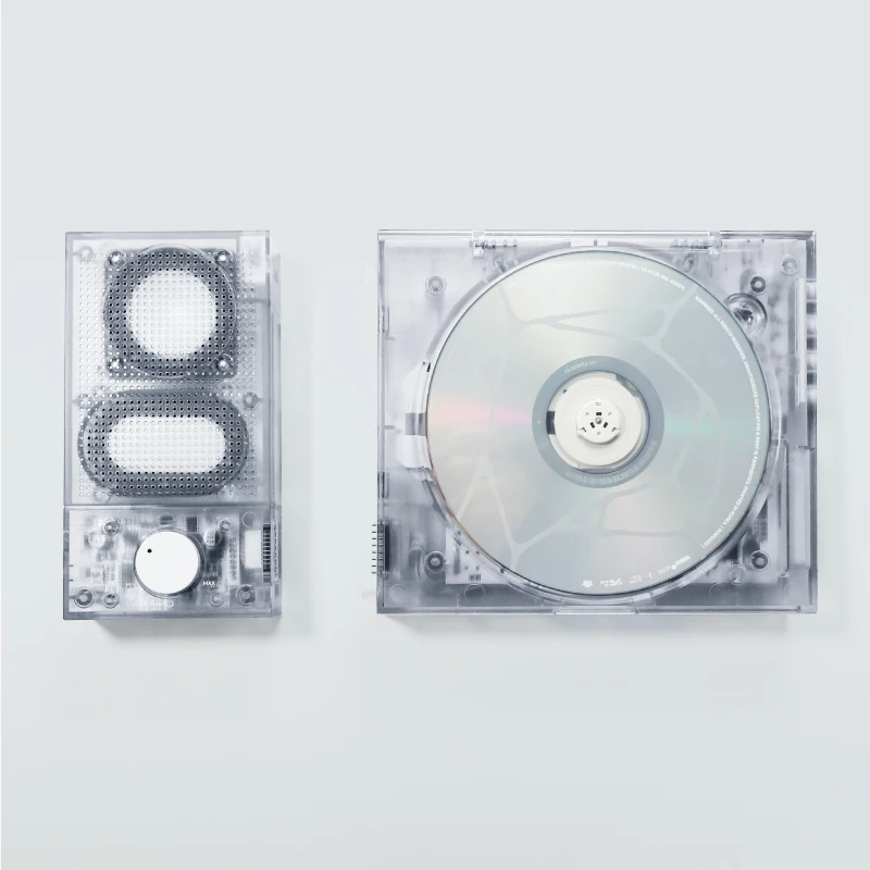 Soft Mist White Hi-Fi CD Player Album Player Bluetooth Detachable CD Player Vintage Disk Player