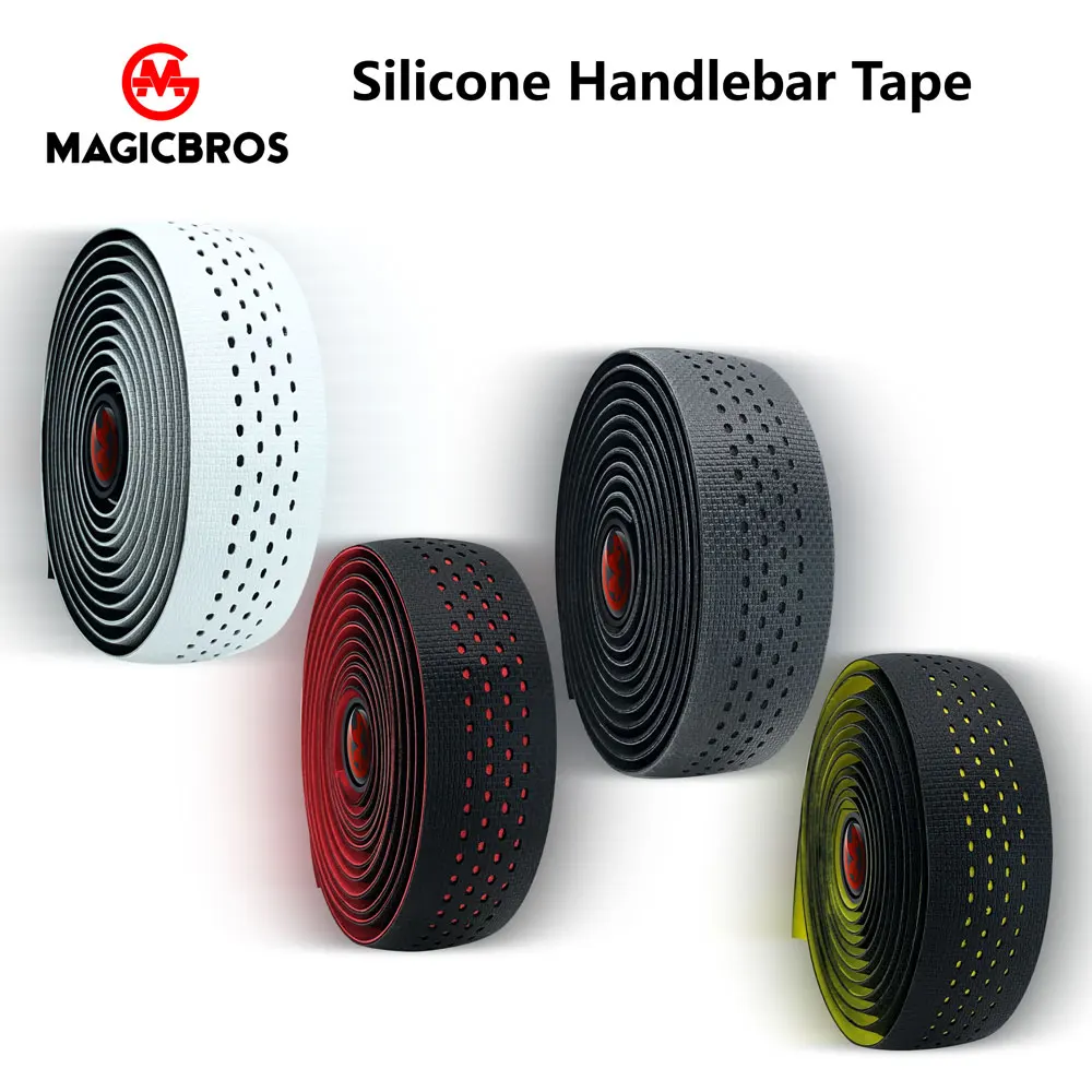 

MAGICBROS Road Bike Handlebar Tape Cycling Accessories Soft Antiskid Comfortable Wrap Grip Belt Silicone Road Bicycle Bar Tape