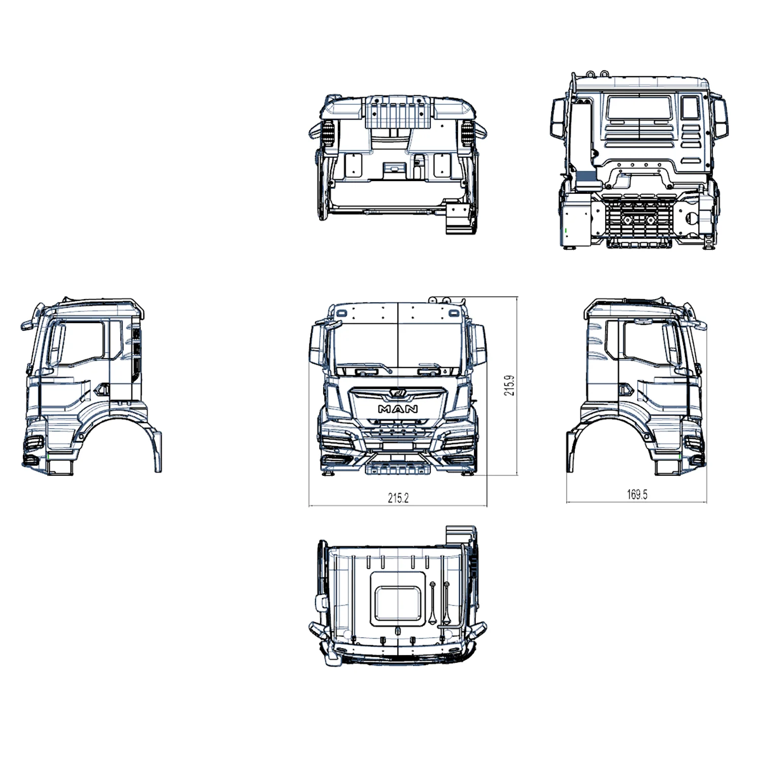 1/14 Accessories TGS Metal Cabin For Kits Parts for Toys RC Tractor Truck Remote Control Dumper Tipper Cars Vehicle TH23400