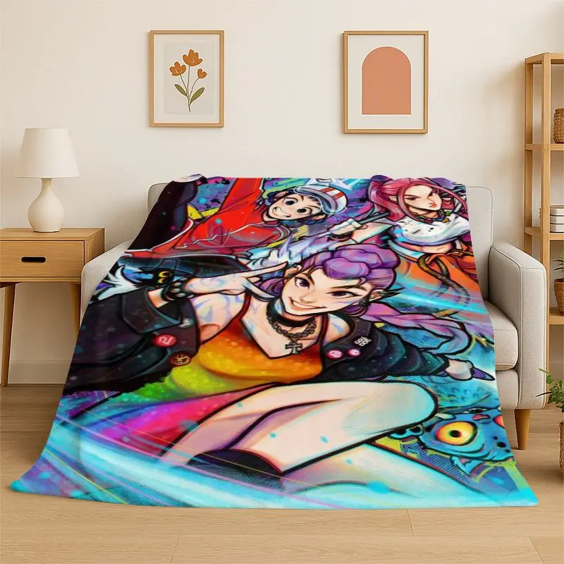 New KPop D-Demon H-Hunters Cartoon Flannel Throw Blanket,Warm Cozy Blanket for Bed,Sofa,Couch,Bedroom,Living Room,Office,Camping