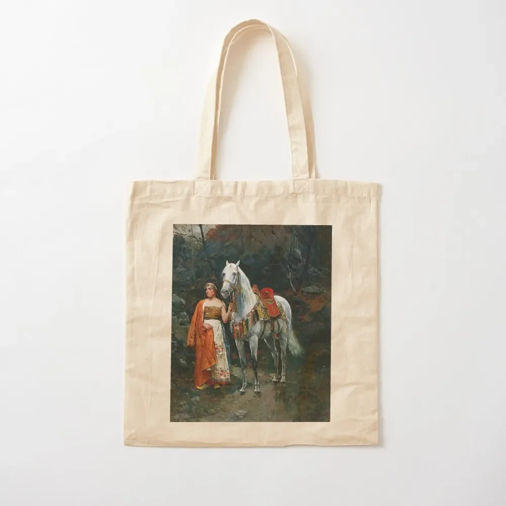 Boudica and her white Horse Tote Bag eco pack supermarket folding bag Large bags for women Tote Bag