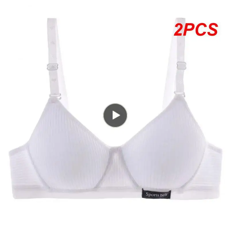 2PCS Adjustable Breathable Gathered Thin Soft Comfortable Push Up Bra For Women Sexy Lingerie For Women Soft Wireless Bra Trendy