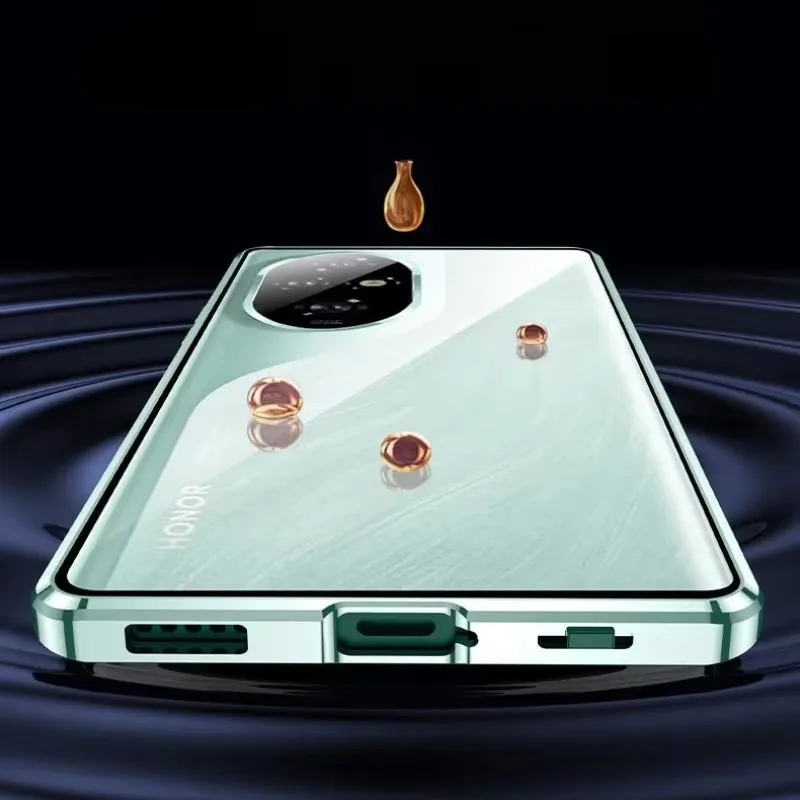 360° Protection Metal Magnetic Case For Honor 200 Pro Double Sided Glass Phone Cover For Honor200 Honor 200Pro Lens Protector