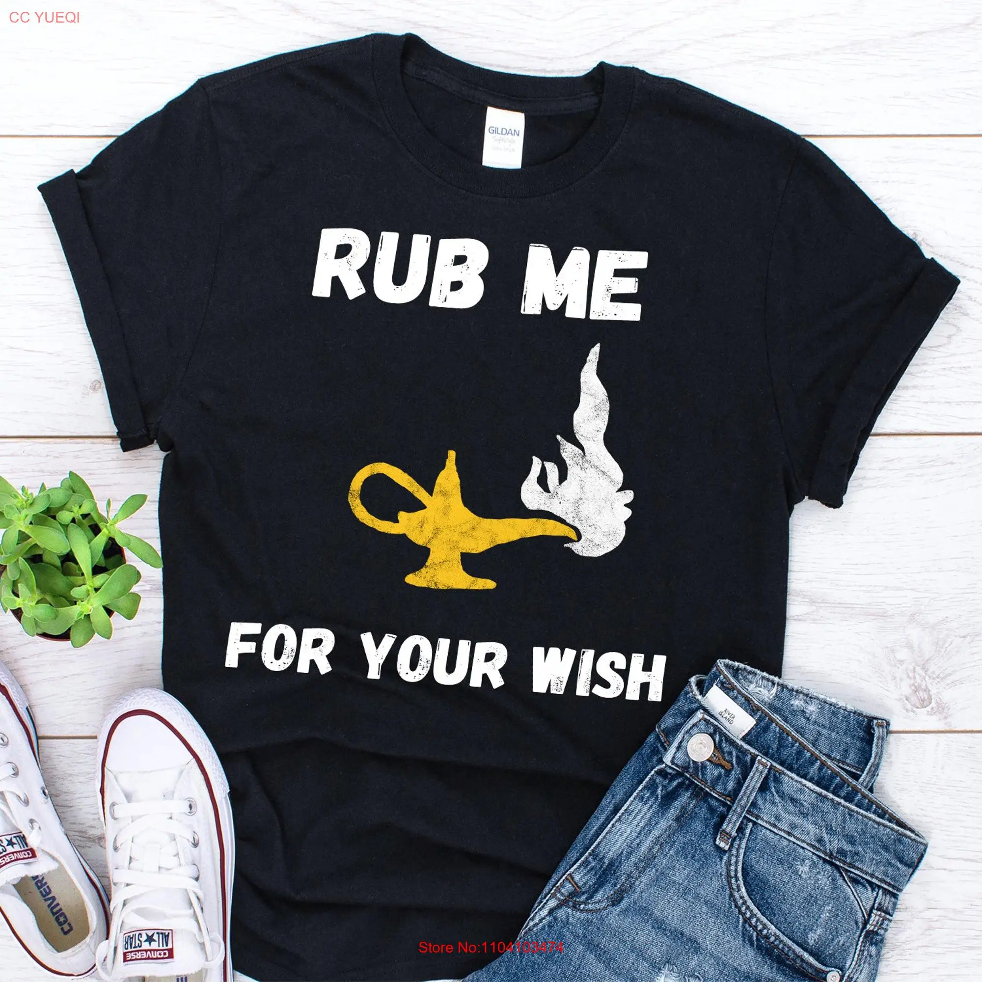 Aladin Genie Lamp T Shirt Make A Wish Magic In The Bottle Mythology s  long or short sleeves