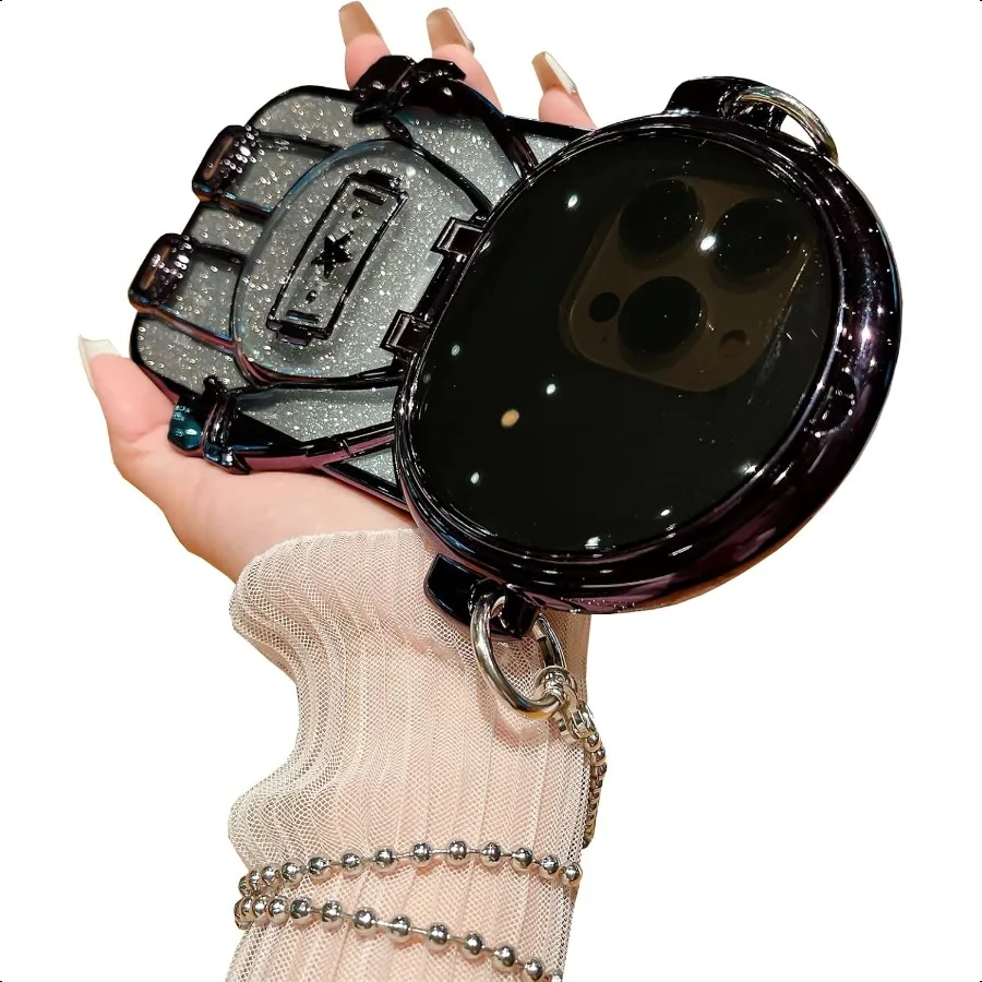 

Astronaut Hidden Stand Phone Case for iPhone 15 Pro MaxCute 3D Astronaut Lens Camera Protection Kickstand Luxury Glitter Bling