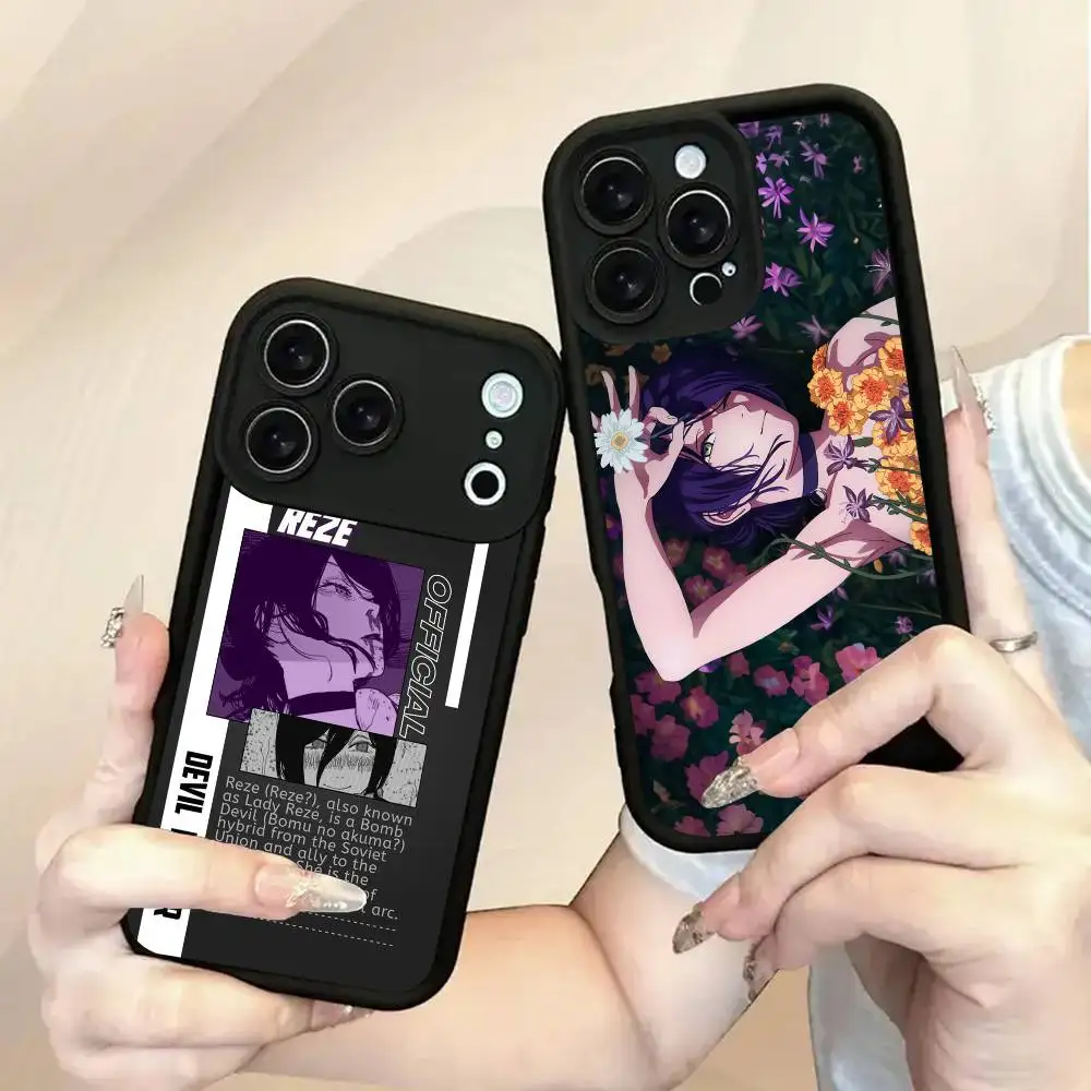 1pc motosierra hombre la película Reze Arc película caliente funda de teléfono para IPhone 17 16 15 14 13 Air Pro Max 11 12 Plus cubierta de silicona negra