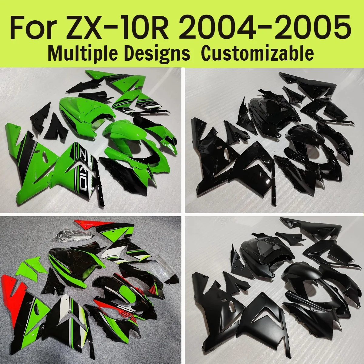 For Kawasaki ZX10R 2004 2005 Body Parts Fairing Kit ZX 10R 04 05 Prime ABS Motorcycle Accessories Fairings
