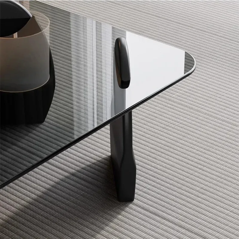 Glass modern coffee table simple retro nesting side table storage space