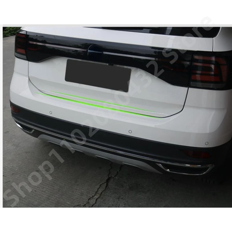 Chrome Rear Trunk Accent Cover Tail gate Tailgate Trim Back Boot Door Strip Sticker For VW Volkswagen T-CROSS 2019-2023