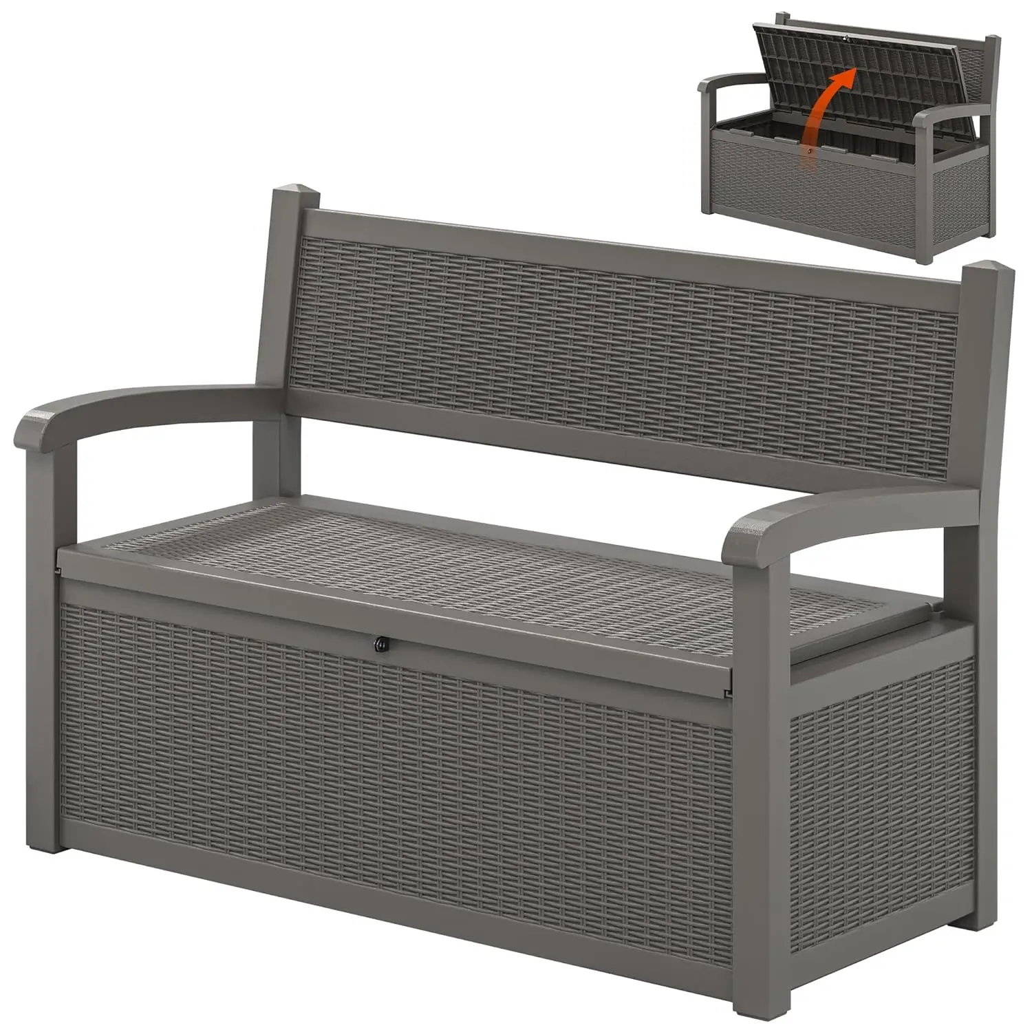 

70 Gallon Outdoor Storage Bench Deck Box Lockable for Patio Furniture, Outdoor Porch Bench with Storage Waterproof, Customized