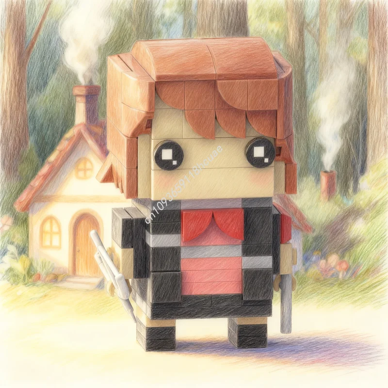 

135pcs MOC Brickheadz Yukari Takeba BrickHead Persona 3 Reload Model Christmas Gifts Toy Building Blocks Architecture Idea