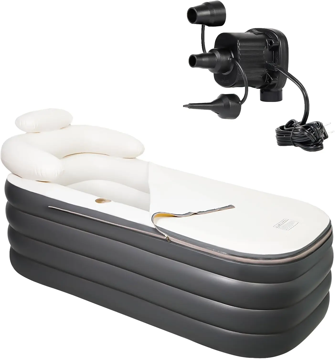 Inflatable Bathtub, Portable Bathtub Adult for Indoor Outdoor | Freestanding Foldable, Easy to Inflate&Drain, with Electric