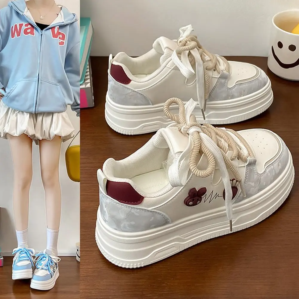 المرأة Thi Boted Rabbit Board oes تنوعا صيف 2025 جديد Sle الصليب الأزرق النسخة الكورية أحذية رياضية كاجوال #3