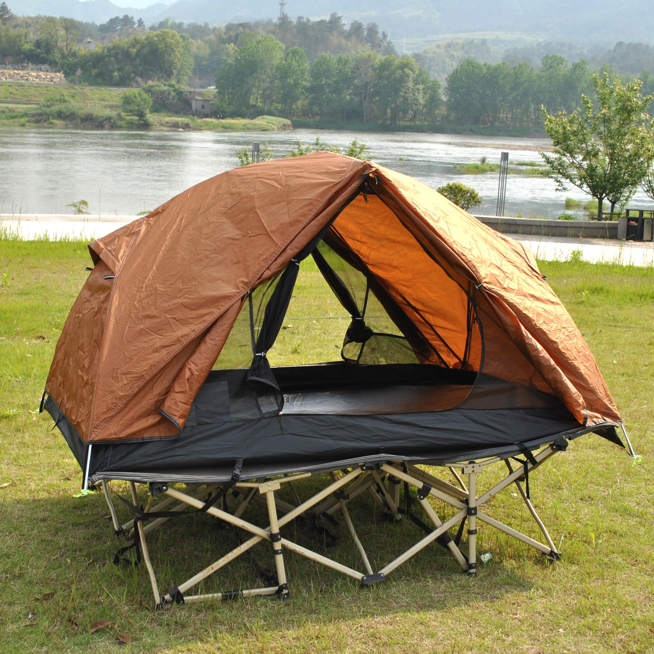 

Ultralight Double Layer 2 Person Camping Tent Easy Set-Up Backpacking Tent with Footprint Outdoor Waterproof Exclude bed