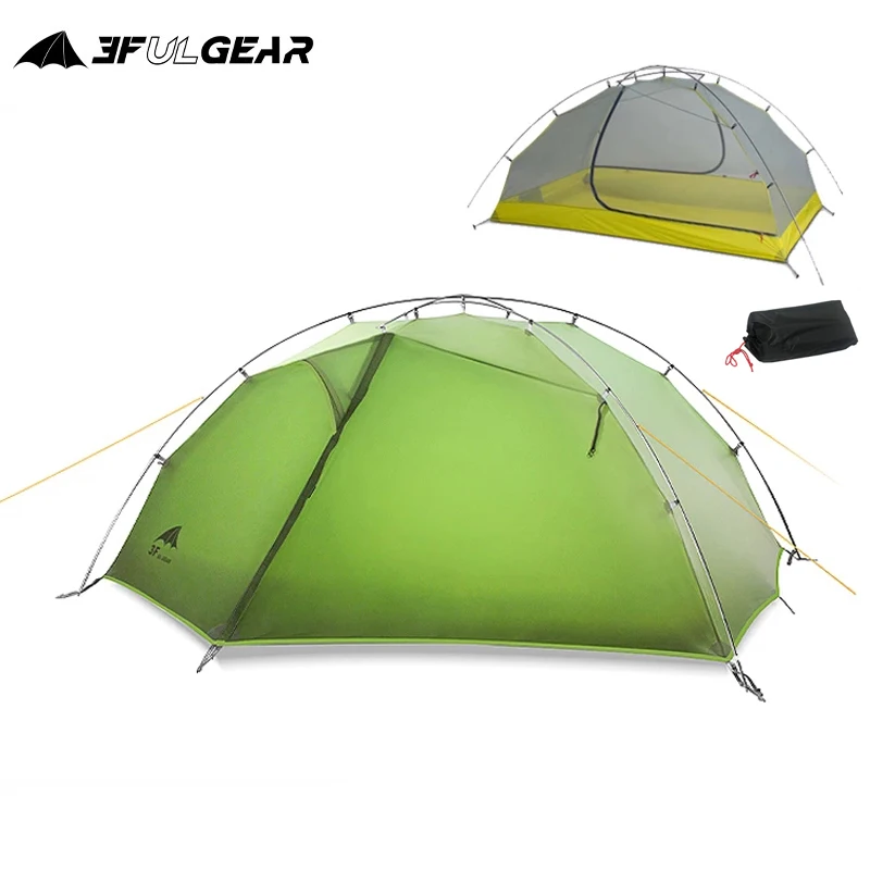 

3F UL GEAR 2 Person Camping Tents Waterproof Lightweight 15D Silicon 4 Seasons Aluminum Pole Double Layer Outdoor Hiking Tent